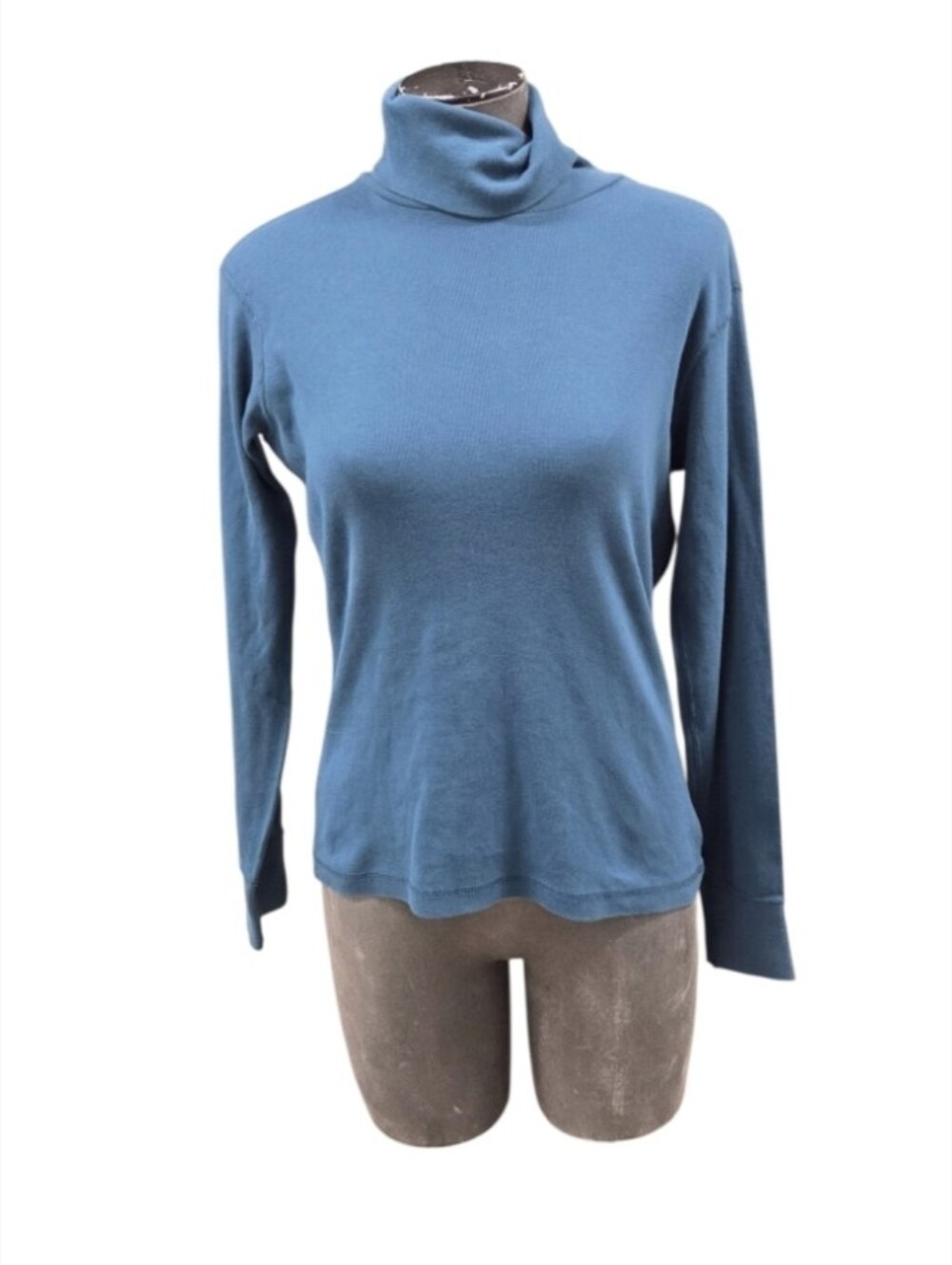 Vintage Eddie Bauer Size Small Petite Blue Turtleneck Sweater